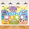 Cartoon Photo Backgrounds Bichi Kids 1st Birthday Party Baby Shower Decoration Rainbow Ant Doll Friends Photo Background