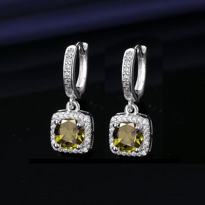 Stylish Popular Princess Bag One Carat Stone Women's Zircon Earrings