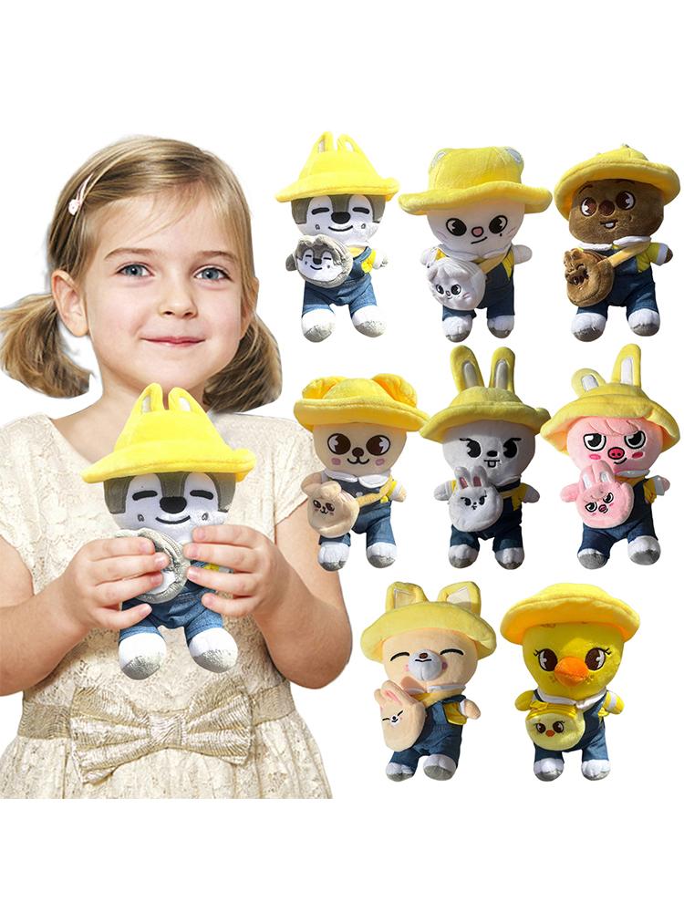 15 X 20 CM Plush Toy with Hat and Small Crossbody Bag Spring Kindergarten Stray Doll Cartoon Cute Doll for Holiday Surprise Gift