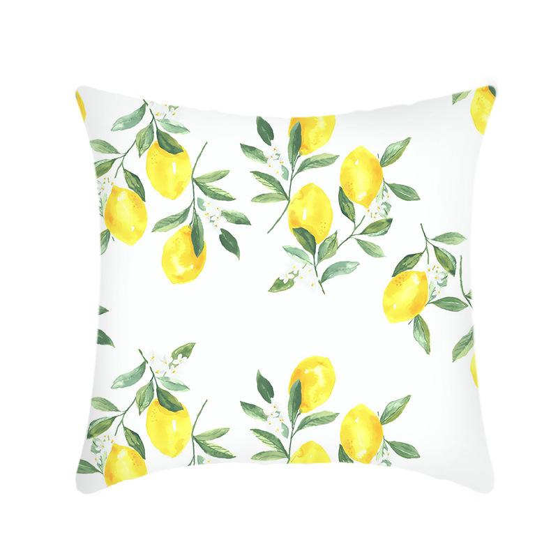 

New Simple Lemon Series Pillow Ins Small Fresh Sofa Bedside Office Nap Pillow Single-sided 45x45cm (excluding core)