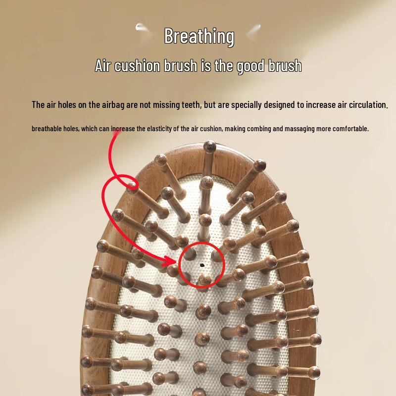 Tan Mujiang Sandalwood Air Cushion Comb Gift Set