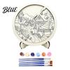 Educational Art Supplies Christmas Ornament DIY Coloring Kit Wooden Kit with Stand Paint Parent Child Craft Activities Strip And Brushes,