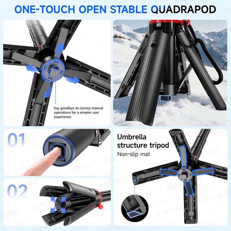 Magnetic Mini Selfie Stick Tripod for Cellphone with Extension Rod Wireless Remote, Fill Light Option, for Smartphone Vlog Shoot