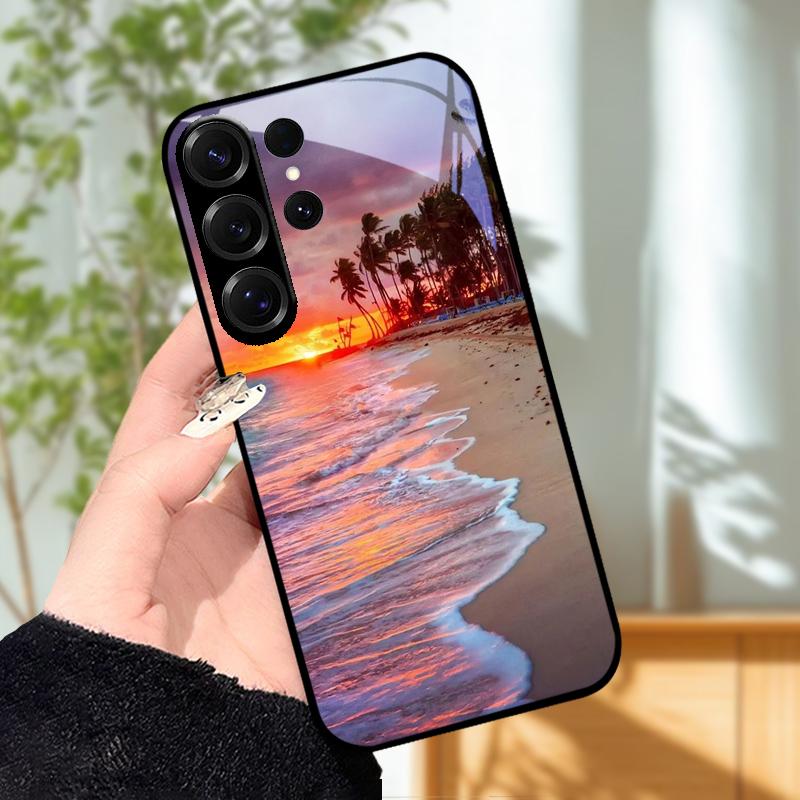 For Samsung S25 Edge Case S 25 Plus / S25+ Tempered Glass Phone Cover For Samsung Galaxy S25 Ultra Hard Glass Protective Fundas