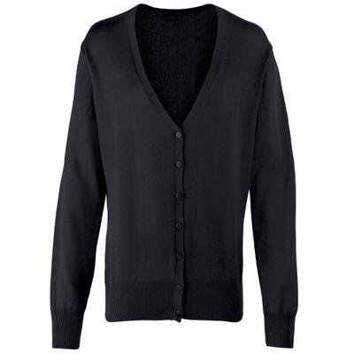 Womens/Ladies Button Through Long Sleeve V-neck Knitted Cardigan