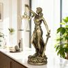 Resina Imitação Cobre Deusa da Justiça Enfeites Retro Decoração de Casa Enfeites de Mesa Sala de Estar Escultura Decoração de Mesa