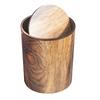 Imitation Wood Grain Trash Can Swing-Top Wastebasket Retro Small Garbage Dustbin for Household Bedroom Office Bathroom Kitchen