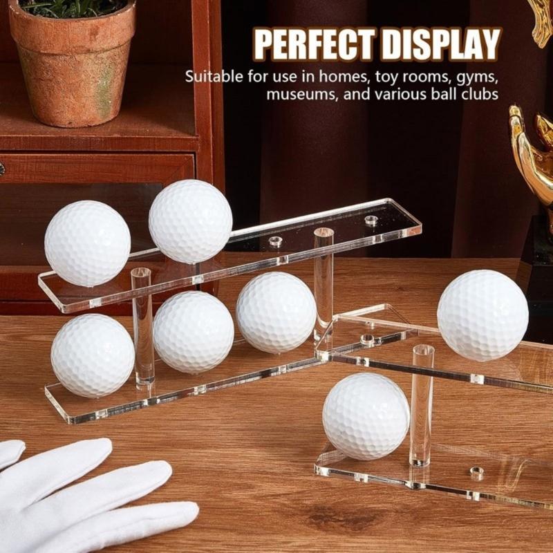 2 Stück Acryl Golfball-Displayständer für 8 Bälle, doppelstöckiger Golfball-Aufbewahrungsständer mit Rillen für Zuhause, Büro