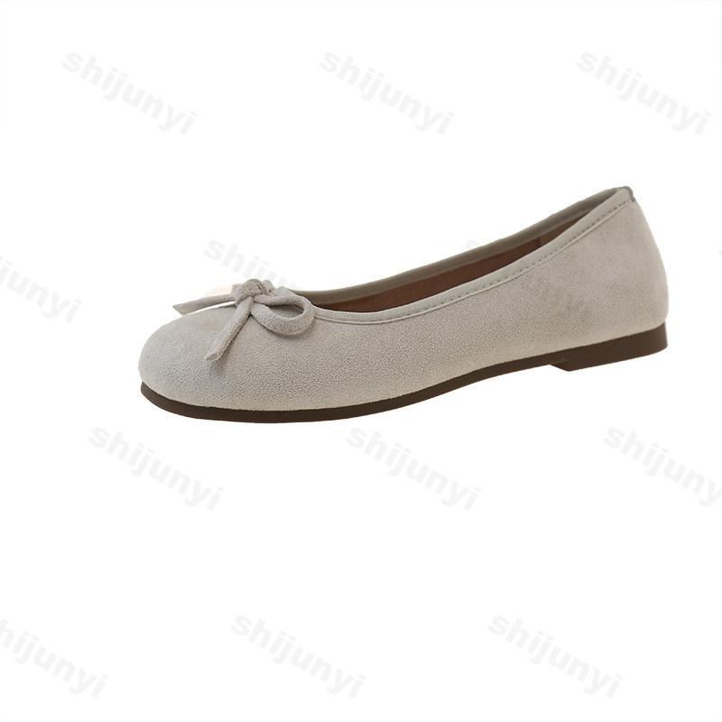 Fashion Women Ballet Flat Shoes Four Season Comfortable Anti Slip Outdoor Casual Shoes Fashion Bowknot Retro Candy Color Ladies Shoes
