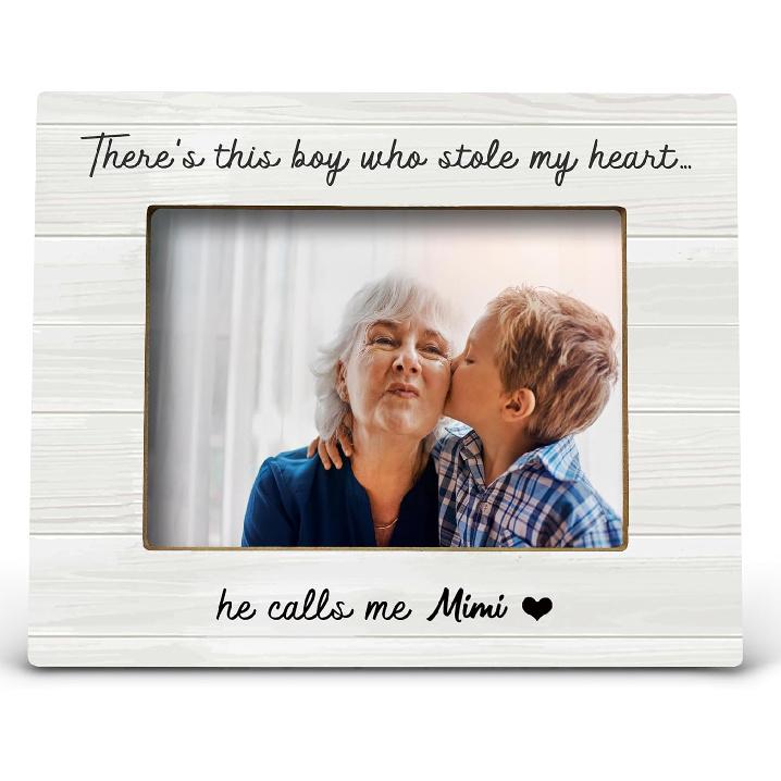 FONDCANYON Mimi Gifts Picture Photo Frame - Grandma and Me Nana Mothers Day Birthday Mimi Gifts Picture Frames for Mimi Grandma, There s This Boy Who