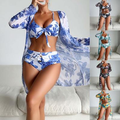 Swimwear For Women 2025 Trendy High Waist Bikinis 2024 Sexy 3 Piece Bikini Set Cover Up Swimsuit