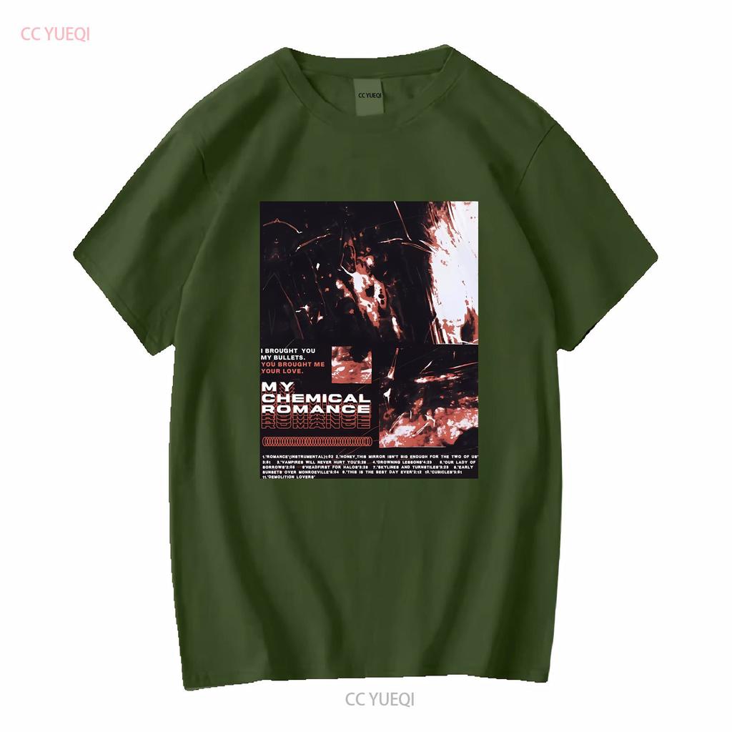 My Chemical roUnisexce Outline Repeat T Shirt Vintage Washed Unisex Slightly Stretched Homme Comfortable Top For Everyday Wear