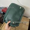 Three-Layer Leather Crossbody Clutch Bag