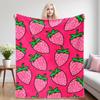 Pink Strawberry Print Winter And Summer French Plush Blanket Soft And Fluffy Comfortable Wool Blanket Sofa Ideal Gift