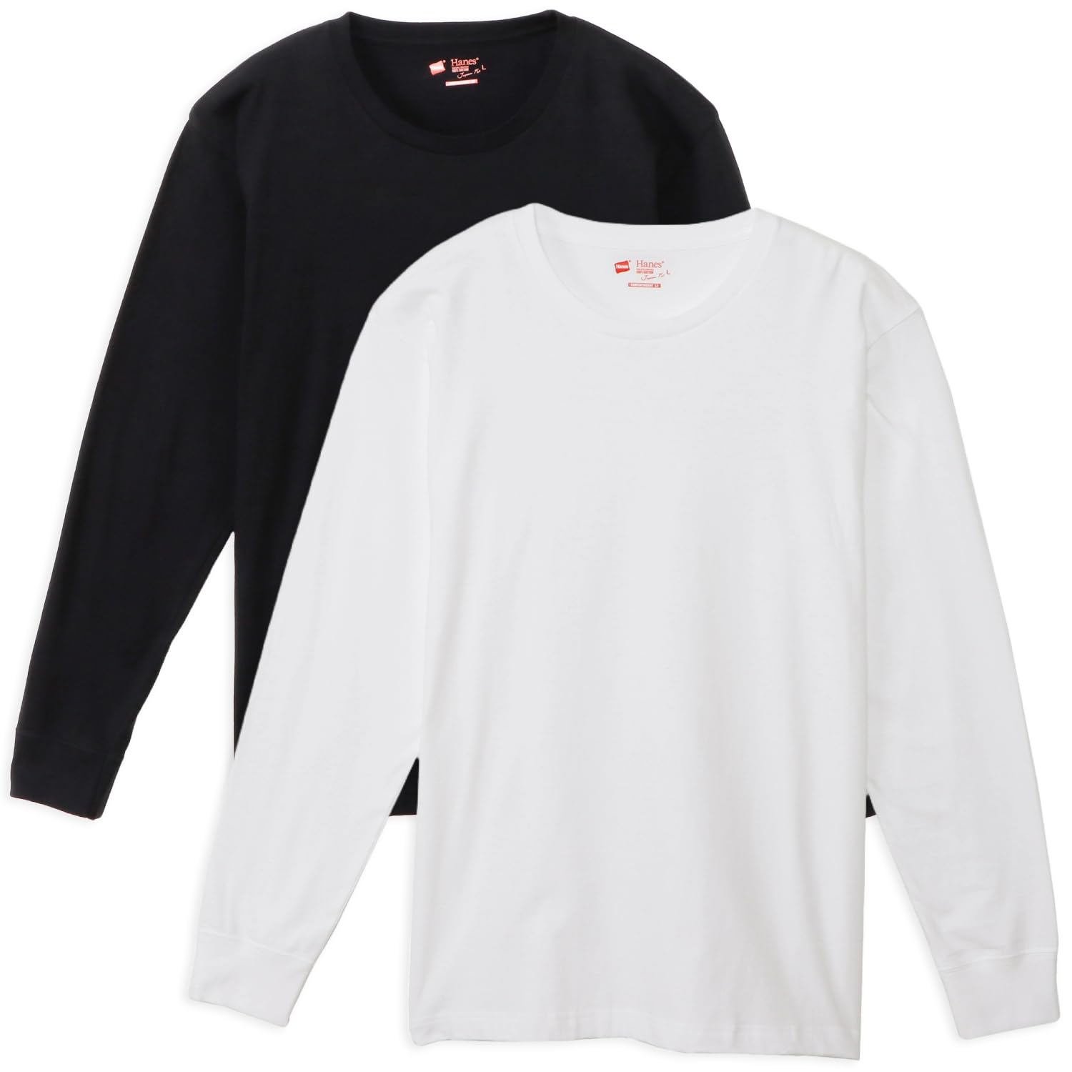 

Long sleeve round neck set cotton Round body specification Tagless specification 2P Crew neck long sleeve Japan Fit H5440 Multicolor L [Haines]