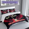 3PC Custom Name Rock 'n' Roll Wings Bedding Set Duvet Cover Closure Includes 1 Duvet Cover & 2 Pillowcases for Bedroom