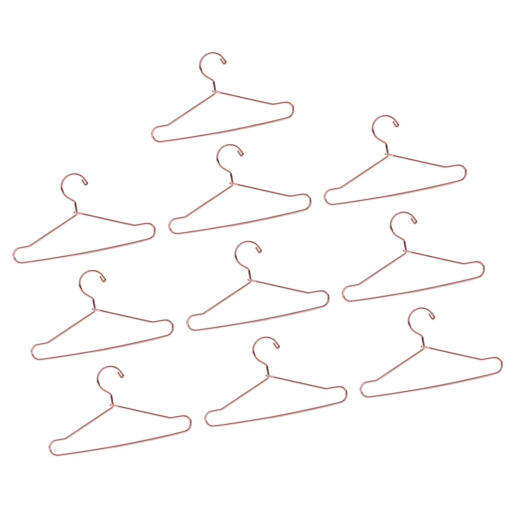 10Pcs Doll House Clothes Hanger Stainless Steel Cute Doll Garment Hanger Outfit Holders 100mm