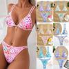 2025 Damen Strandprint Zweiteiliger Bikini mit Trägern: Europäische & amerikanische Mode