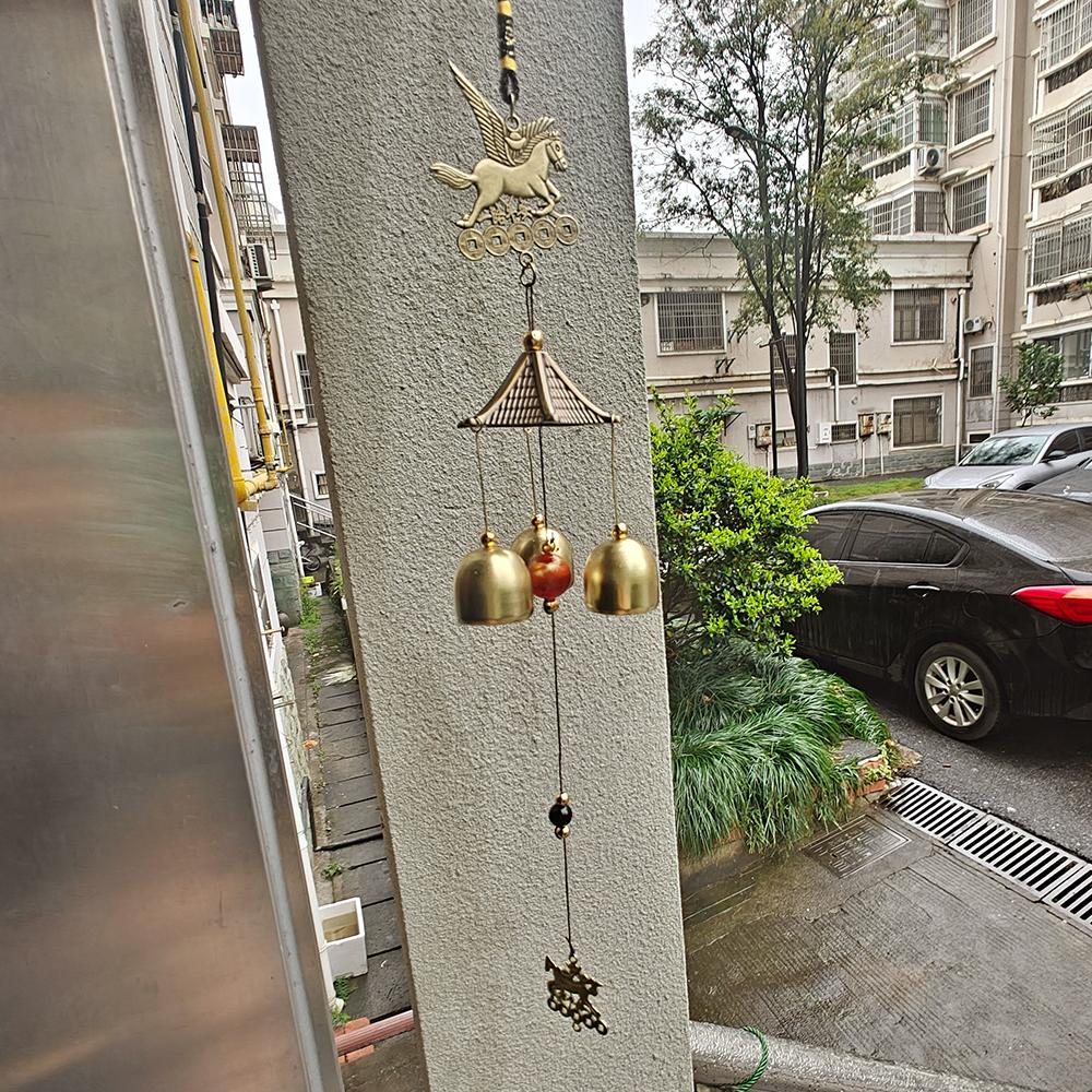 1 PC Lucky Wind Chimes Feng Shui Hanging Wind Chimes for Garden Good Luck Chinese Wind Bells with Coin Matel Bells Butterfly Cat