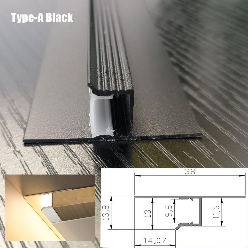 0.5m/1m Ceiling Top Corner LED Aluminum Profile Frameless Embedded Channel Luminous Plaster Line Wall Washing Decor Linear Light