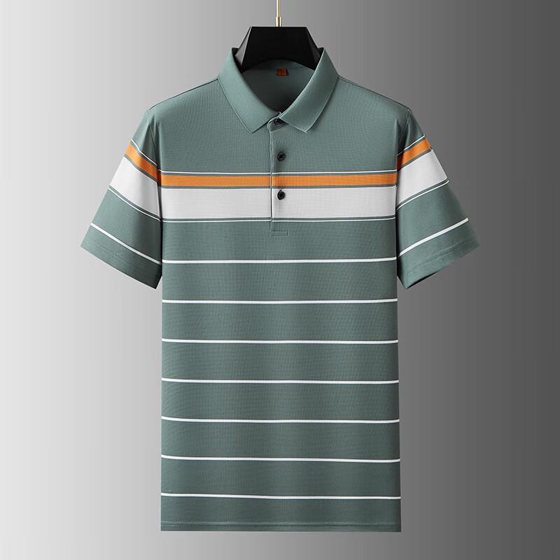 

Dibinze Men s Oversized Loose-Fit Striped Polo T-Shirt XL/180