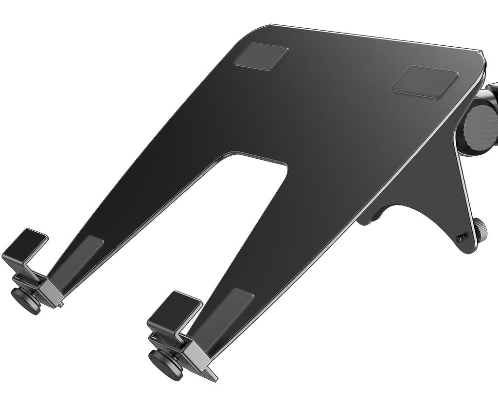 Ergounion Laptop Tray for Monitor Arm - VESA Mount 100x100mm, Up To 17.3 Inches & 26.6 Lbs, Notebook Tray, Office Desk Accessory - Black