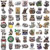 50 Cartoon New Raccoon Doodle Stickers Decorate Guitar Notebook Suitcase DIY Waterproof