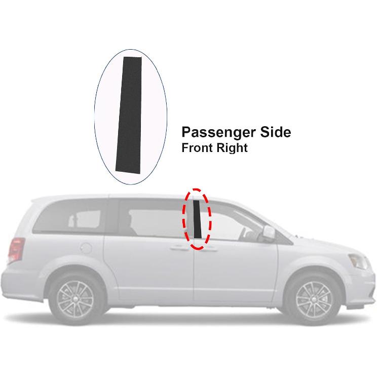 B-Pillar Side Molding Windshield Door Outer Trim Right (Passenger Side Replacement For 2008-2016 Chrysler Town Country,2008- Dodge Grand Caravan