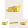 Simple Solid Color Metal Square Buckle Decoration Women Belt For Casual Jeans Wear