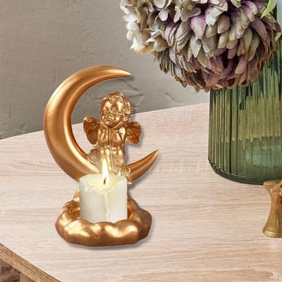Angel Figurine Candle Holder Stand Desktop Decoration European Styled Fine Craftsmanship