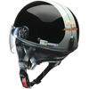 LEAD Motorcycle Half Helmet O-ONE Black/Silver - Free (Less than 57-60cm)