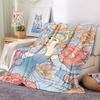 1Pc Floral Fantasy Princess Blanket Soft And Comfortable Casual Warm Camping Travel Christmas Halloween Xmas Gift M924348