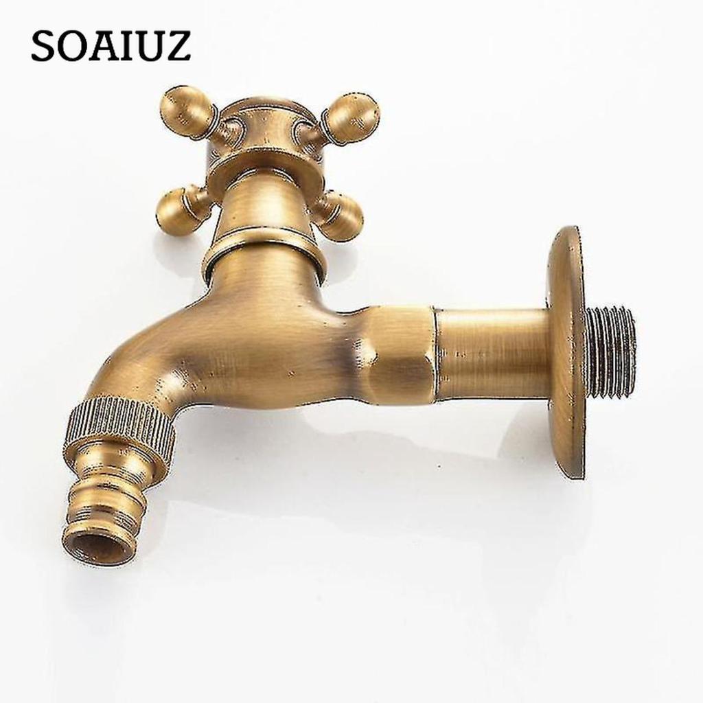 Rubinetto per acqua fredda con maniglia singola vintage G1/2 - Rubinetto per lavabo da bagno a parete (Bronzo)