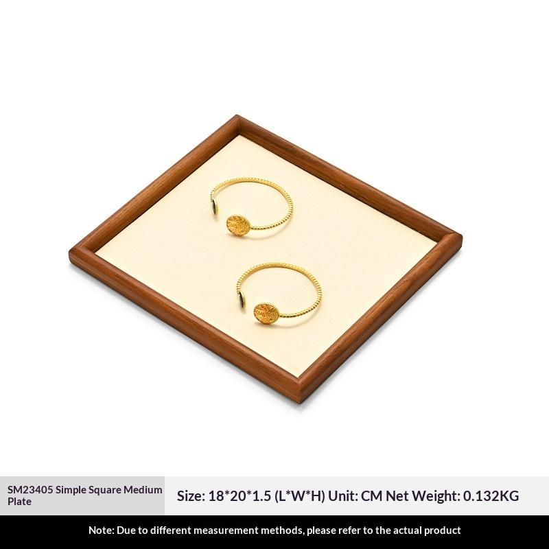 Solid Wood Jewelry Display Tray for Rings, Necklaces, Bracelets, Antique Collection Organizer