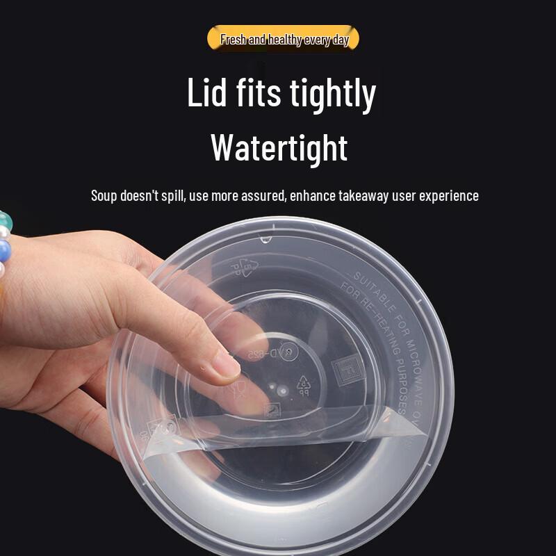 Disposable Round Plastic Takeaway Containers with Lids