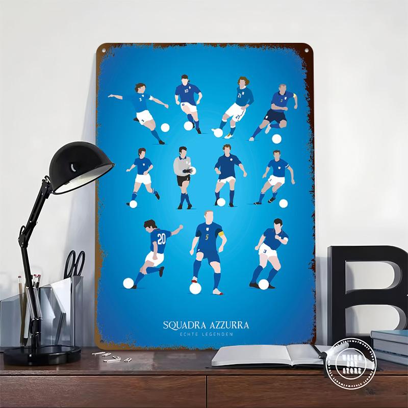 Squadra Azzurra // Echte Legenden Tinplate Poster Customized Wall Art Vintage Metal Signs Retro Tin Plaque for Home Decor Items