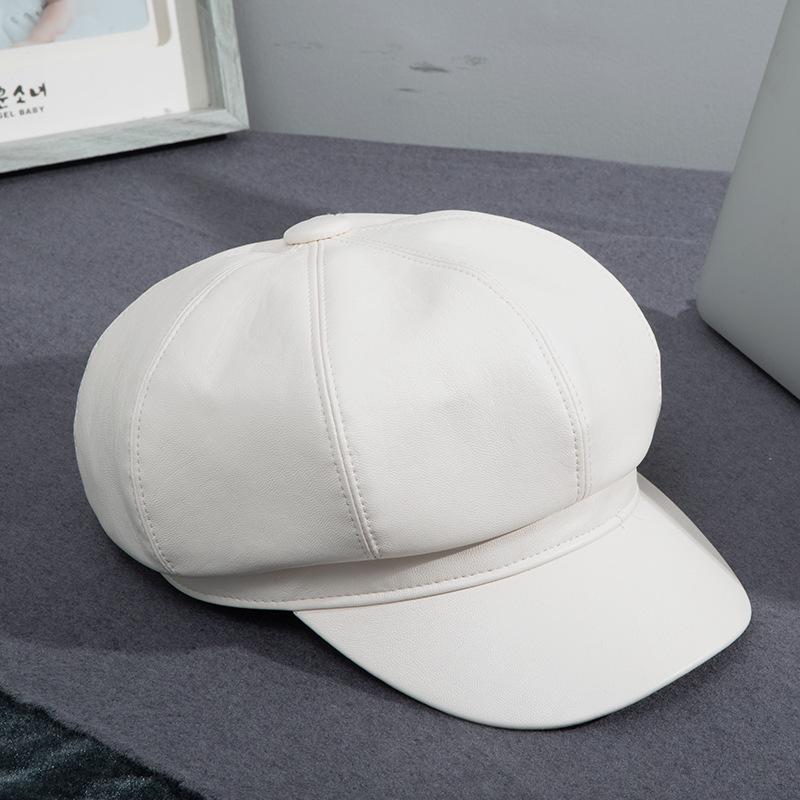 Temperament octagonal pumpkin hat literary style painter hat autumn cap octagonal hat big brim