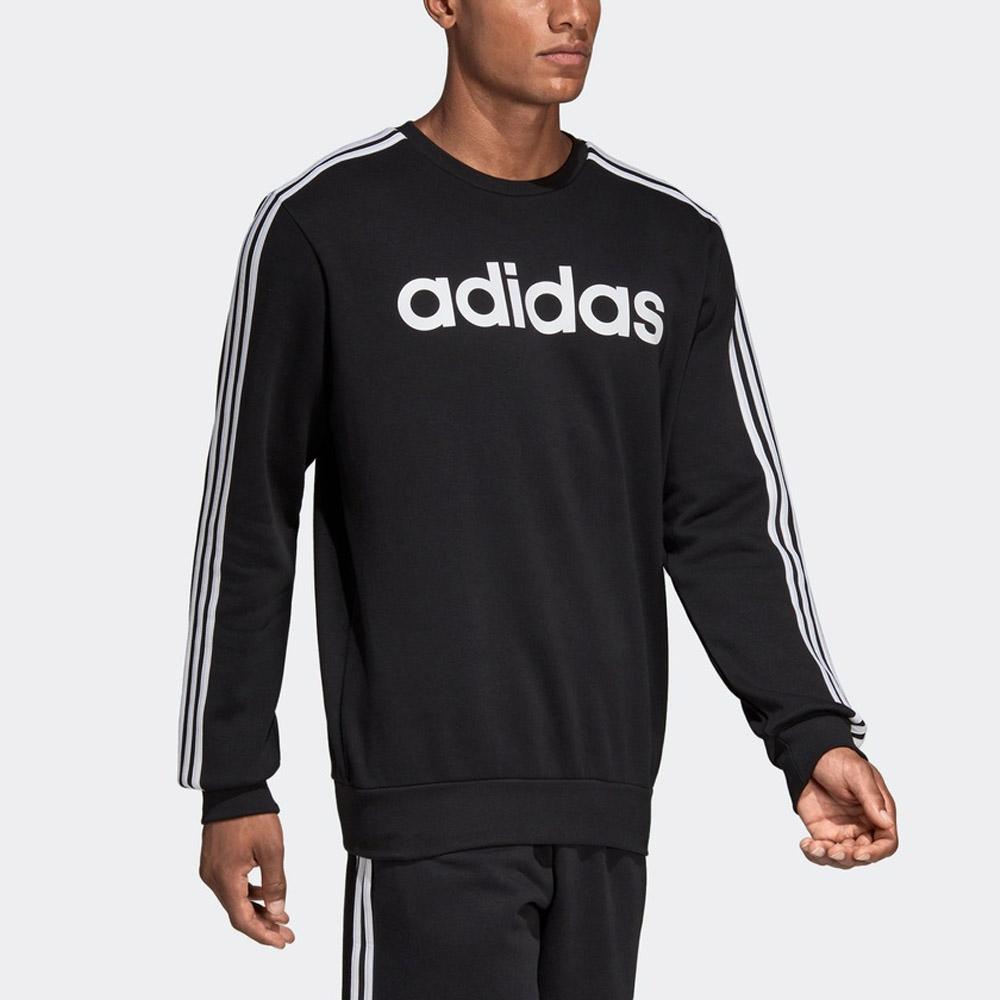 Adidas E 3S Crew Fl Fleece-Lined Sweatshirt Men Tops Black DQ3084