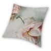 Wilted Pink Peony Pillowcase Polyester Linen Velvet Pattern Zip Decor Pillow Case Sofa Cushion Cover 18"
