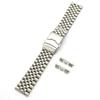 304 Solid Stainless Steel Strap 20mm 22mm Folding Buckle Curved End Men Women 5 Pointer Gold Metal Watch Band Accessories