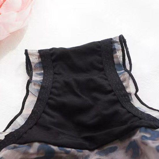 2 Stück Damen Sexy Ultradünne Mesh Leopardenmuster Atmungsaktiv Pfirsichherz Hohe Taille Sommer Schnelltrocknende Dreiecksunterwäsche In Übergröße