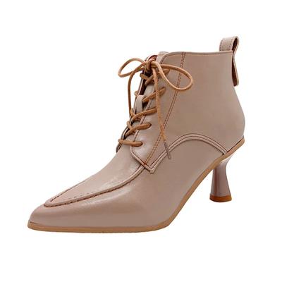 Hoge Hakken Dames Herfst Laarzen Winter Designer Elegant Middelhoge Hak Stripper Vintage Sexy Sociaal Feest Vrouw Naakt Kantoor