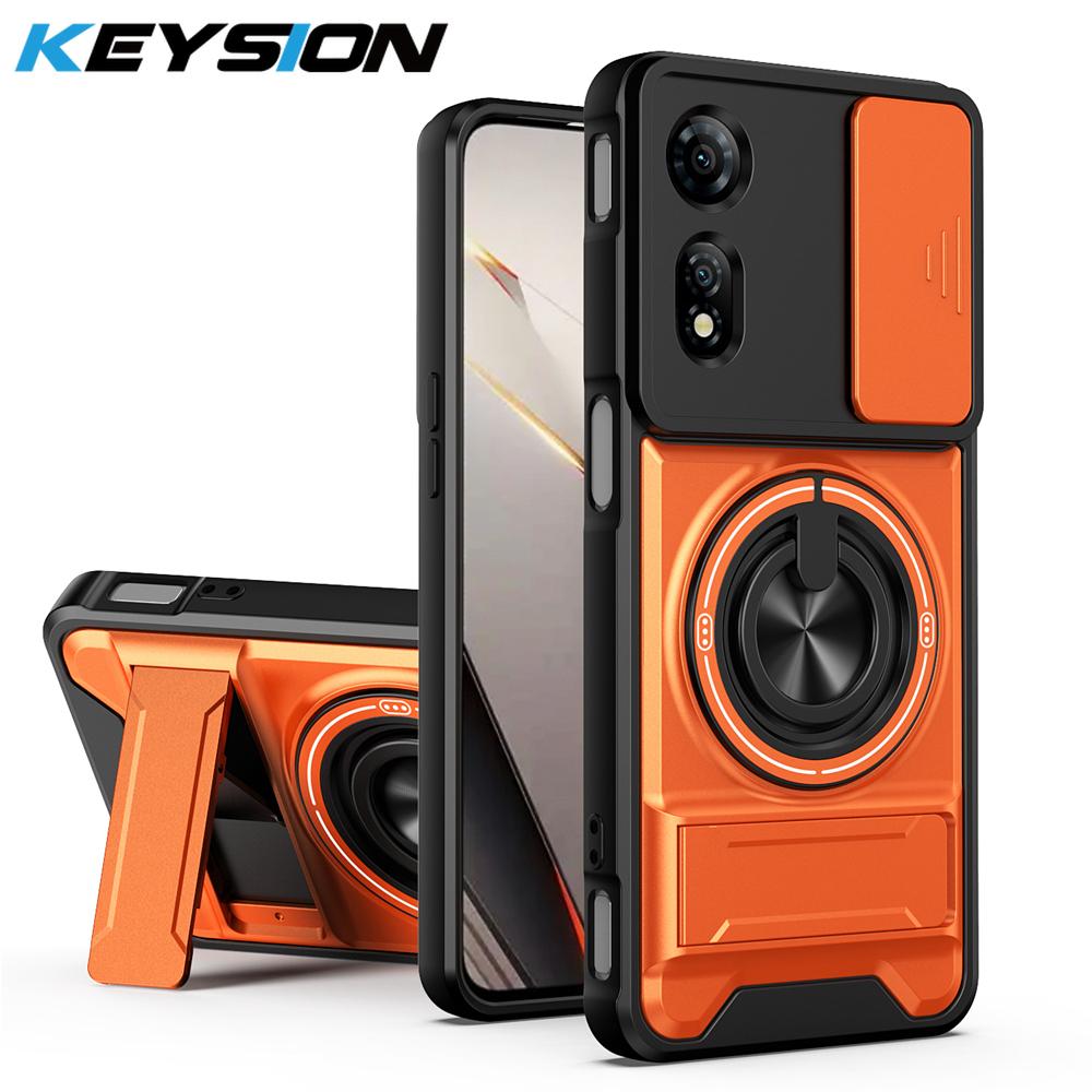 KEYSION Magnetic Phone Case for ZTE nubia Neo 2 5G Slide Camera Protection Upright Kickstand 360° Ring Shockproof Back Cover
