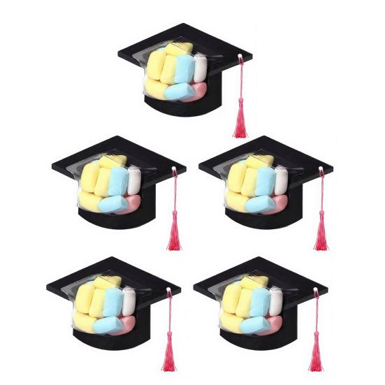 

Cap Candy Cards 2026 Class Container with Grad Candy Tassel for Candy Goody Chocolate Graduation 5pcs