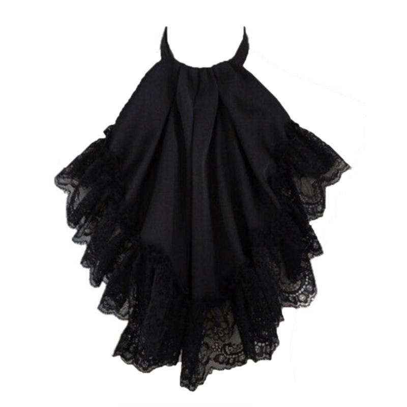 

Викторианский французский кружевной съемный воротник Элегантное кружевное жабо Искусственный воротник для сценического костюма и торжественного случая чёрный