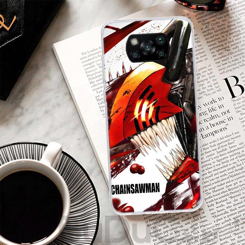 C-Chainsaw Mans Denji Cover For Xiaomi Poco X7 X6 X5 Pro X3 Nfc F7 Ultra Phone Case F6 F5 X4 F4 Gt F3 M6 M5S M4 M3 Print Shell P