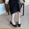 Grape mother same style~ Classic square buckle commuting thick heel gentle wind square head elegant temperament high heel women's single shoes spring