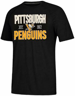 T-shirt Adidas nera a maniche corte da uomo Pittsburgh Penguins Centennial (XLgrande)