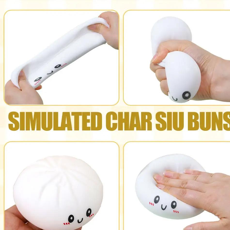 Colorful Simulated Dumpling Squishy Relaxing Relieve Anxiety Antistress Enhance Happiness Reusable Rebound Squeeze Reliever Toy