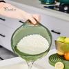 Multipurpose Food Drainer Rice Washing Bowl, with Ergonomic Handle, PP Safe Container Strainer Basket, for Cleaning Vegetables And Fruits Easy
